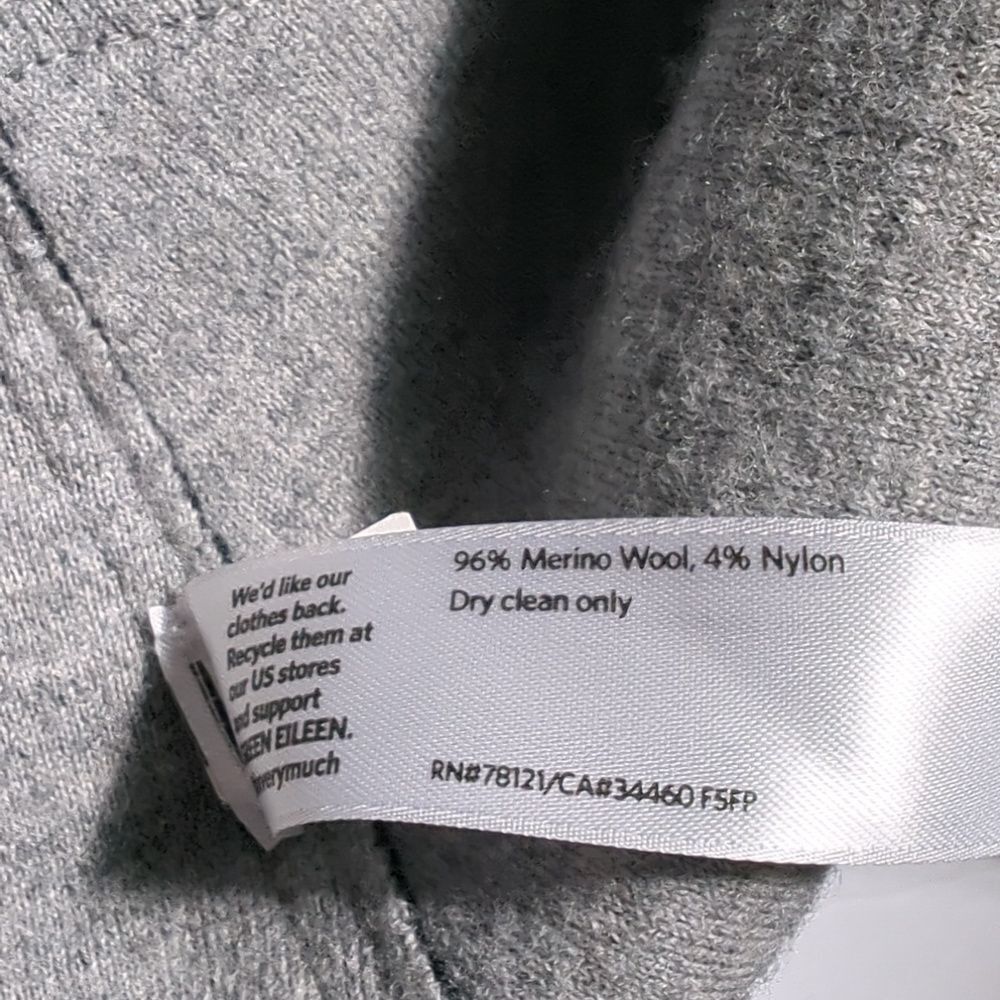Eileen Fisher Sweater Womens XS Gray Open Front Sweater Jacket Merino Wool - Picture 6 of 8